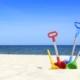 sandy beach with spade
